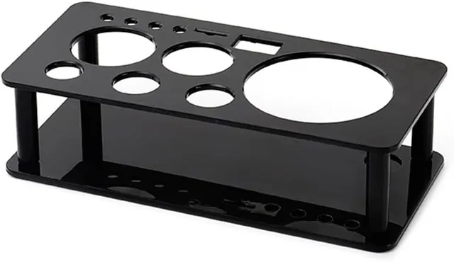 Batum Support pour kit de barman uniquement, organisateur d'outils à cocktails en plastique acrylique noir, 22 x 10,5 x 6 cm, présentoir pour outils de bar destiné aux amateurs de cocktails