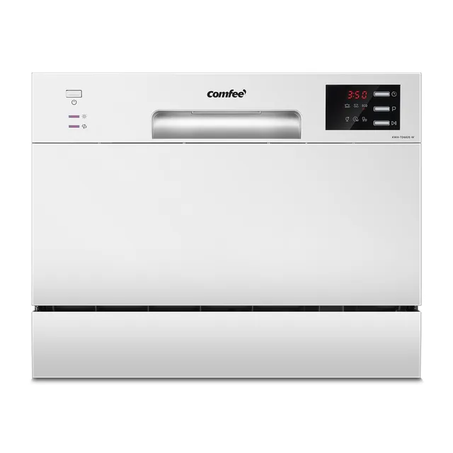 COMFEE' TD602E-W Lave-vaisselle Compact, 6 Couverts, 6 Programmes, Blanc