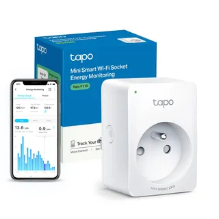 Tapo Prise Connectée WiFi, Suivi de consommation, 16A Type E, Compatible avec Alexa et Google Home, Contrôler Le radiateur, Le Chauffage, Économie d'énergie, P110(FR)