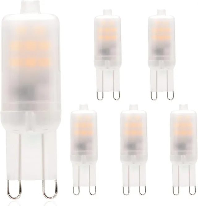 Ampoules LED G9 2W Équivalent à 15W 20W Halogène Lumière, Blanc Chaud 2700K AC220-240V, Lampe à Led à Douille G9, Non dimmable, Sans scintillement, Lot de 5