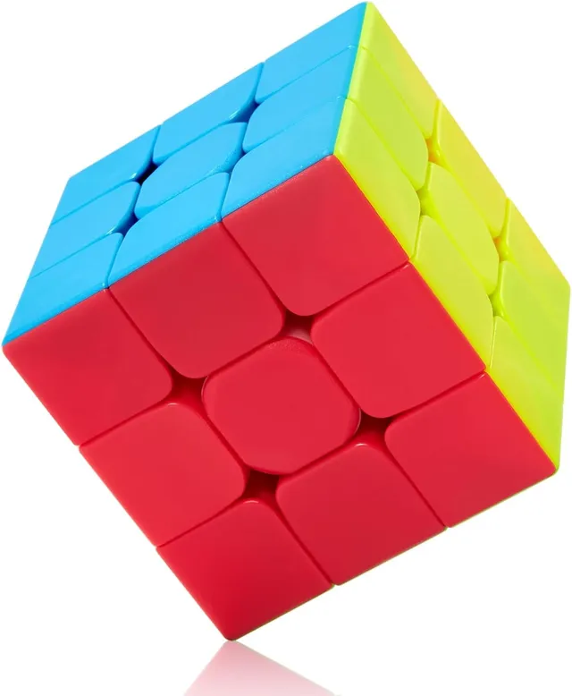 ROXENDA Speed Cube 3X3 Speed Cube, Stickerless Magic Cube Easy to Turn and Smooth Speedcube - Turns Faster than the Original (3x3x3)