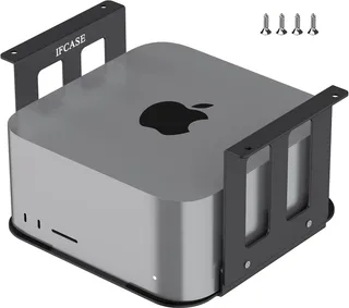 IFCASE Support de Bureau en Aluminium pour Mac Studio M4 M3 M2 M1 Max, Ultra avec Coussinet Anti-Rayures (Noir)