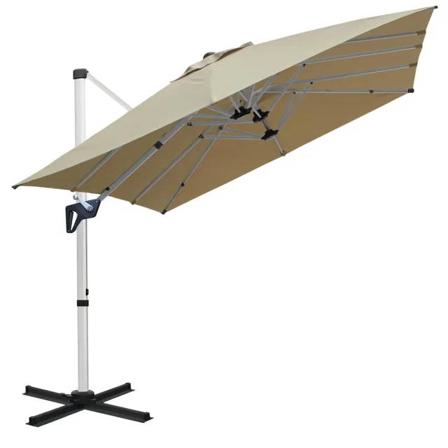 RANSENERS Parasol Déporté Rectangulaire, 400 x 240 cm (Kaki)
