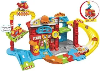VTech - Tut Tut Bolides, Maxi Caserne de Pompiers avec Camion Louis SOS Incendie, Circuit Voitures Enfant, 4 Zones Magiques, Cadeau Fille et Garçon de 1 an à 5 Ans - Contenu en Français