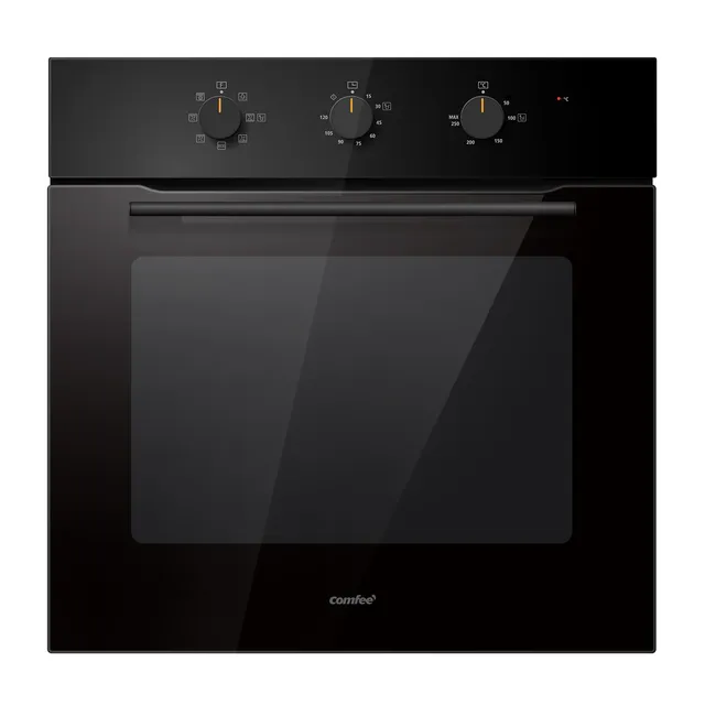 Comfee' CBO60M80M1-BK Four encastrable de 60 cm, 60 litres, avec 8 fonctions, frire à air, la cuisson en plusieurs phases, la porte amovible, facile à nettoyer, netoyage à la vapeur, Noir