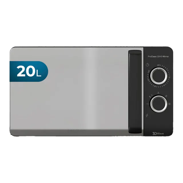 Cecotec Micro-ondes ProClean 3040. Capacité de 20 L, Revêtement Ready2Clean, 700 W de Puissance, 6 Niveaux de Fonctionnement, Minuterie 30 minutes, Mode Décongeler, Finition Noir.