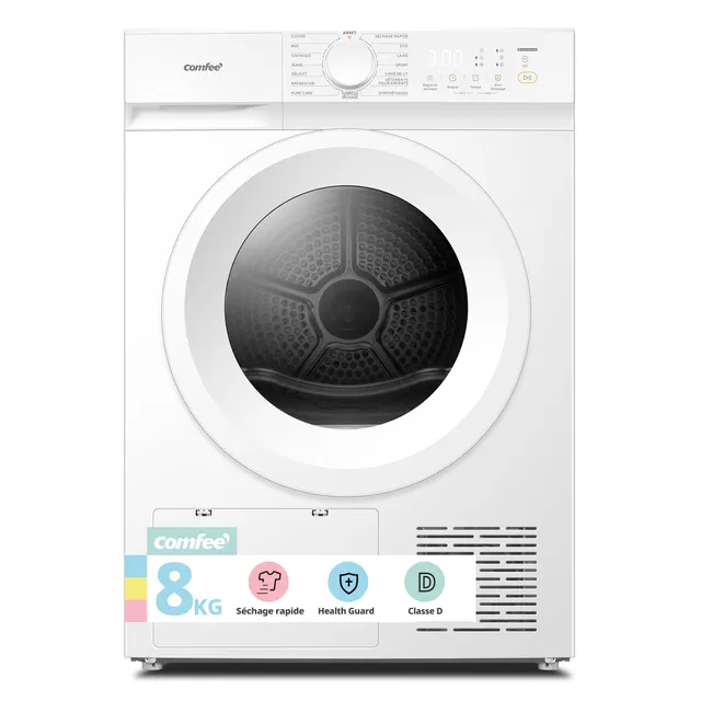 COMFEE' Sèche linge Pompe à Chaleur 8KG Classe D Smart dry CD08EHP05W