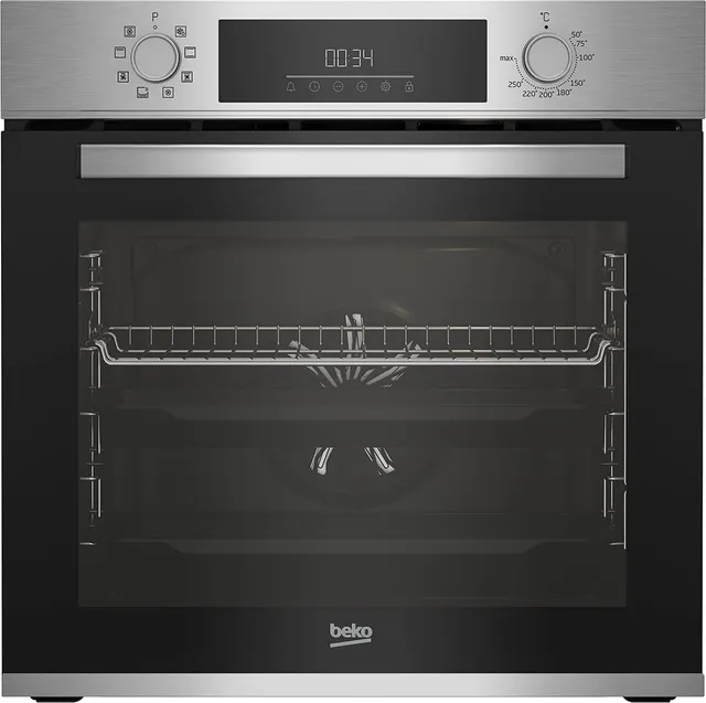 Beko BBIM12300XCE Four encastrable - 72L, 8 fonctions de cuisson, Écran LED, Porte robuste, Dimensions : H 59,5 x l 59,4 x P 56,7 cm, Noir, Classe A+