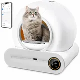 Bac à litière autonettoyant de 65 + 9 litres, avec Commande Via Application, désodorisation par ions et Suivi de la santé – 5 Sacs à litière Inclus, idéal pour Les foyers accueillant Plusieurs Chats