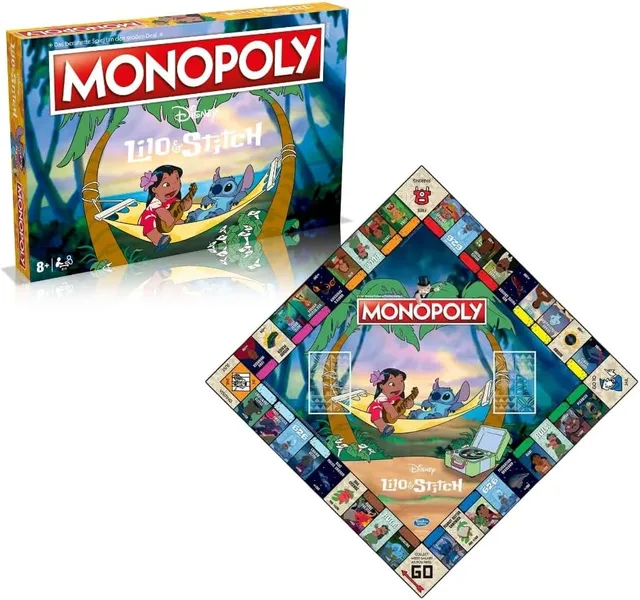 Hasbro Monopoly Disney Lilo & Stitch - Jeu de société pour les familles et les enfants 8+ | Édition de collection avec personnages emblématiques, Pions exclusifs et graphiques tropicaux hawaïens