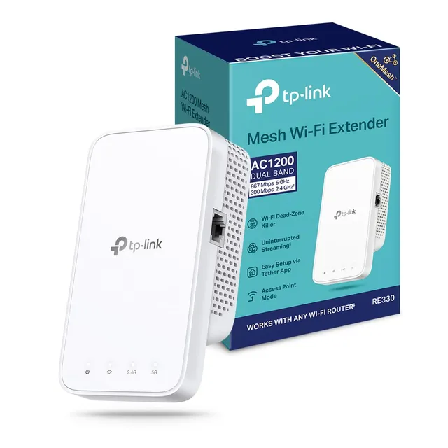 TP-Link Répéteur WiFi Puissant 1200 Mbps, Port Gigabit, RE330