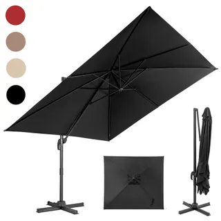 RELAX4LIFE Parasol Déporté Rectangulaire 3x3M Inclinable (Noir)