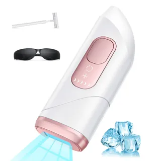 IPL Épilateur Lumière Pulsée avec Fonction de Refroidissement, Épilateur Laser pour Flashs illimités, 5 Niveaux D'énergie, Épilation Lumière Pulsée pour Femmes et Hommes, Aisselles Jambes Bikini Line