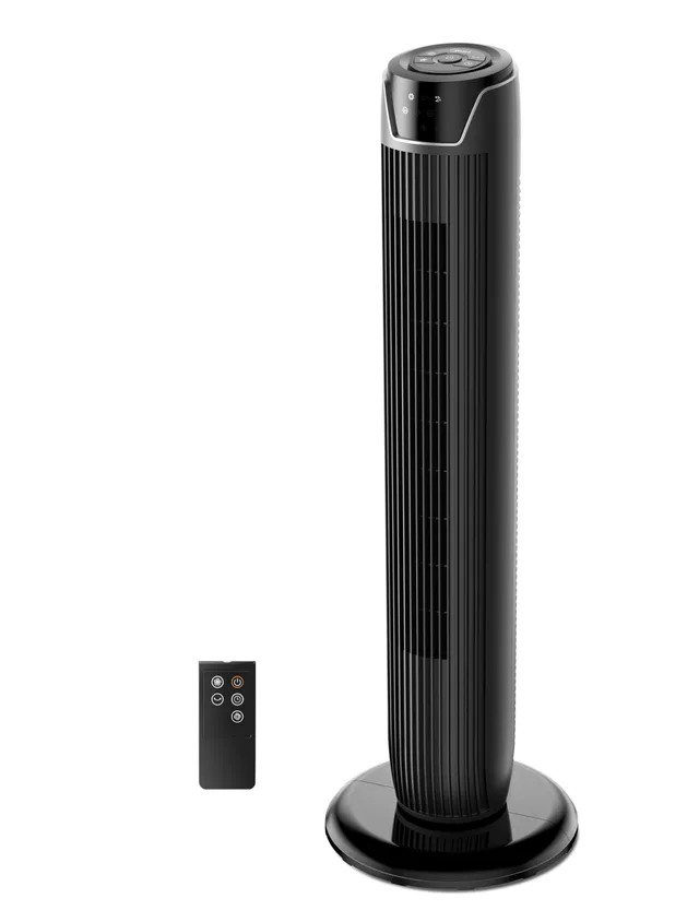 Midea Ventilateurs colonne avec Télécommande, Oscillation Silencieuse, Ventilateur Puissant, Affichage LED, 3 Modes, Minuterie 7 Heures, Design Intemporel et Élégant,FZ10-17JR