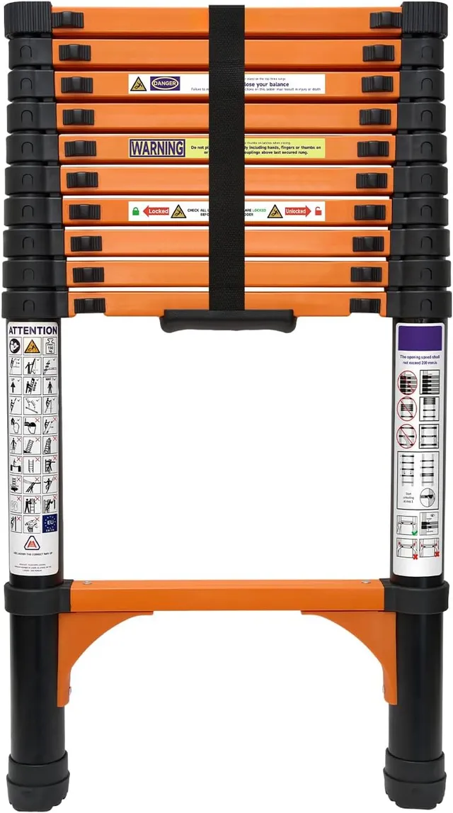 Echelle Telescopique, Échelle Retractable Extensible 3,2M Noir