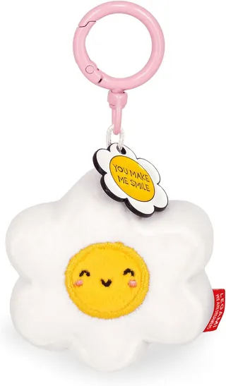 LEGAMI - Porte-clés Super Soft! Thème Daisy, Porte-clés en Peluche, Pendentif avec Message gravé et Mousqueton en Zinc, 7x11 cm