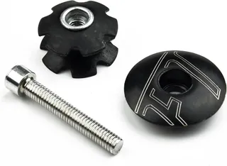 Ensemble écrou étoile et capuchon supérieur pour tube de direction de 28,6 mm, fourche avant en alliage d'aluminium avec boulon en acier, noir