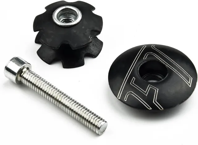 Ensemble écrou étoile et capuchon supérieur pour tube de direction de 28,6 mm, fourche avant en alliage d'aluminium avec boulon en acier, noir