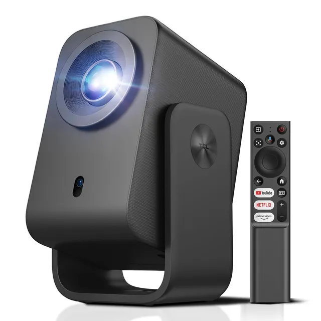 TCL C1 Videoprojecteur 4K Compatibilité, Natif 1080P, Audio Dolby 8 W, Netflix Certifié, Smart Google TV Intégré, Auto Focus/Keystone, Wi-FI Bluetooth, Pivotant à 285° Mini Projecteur Video Portable