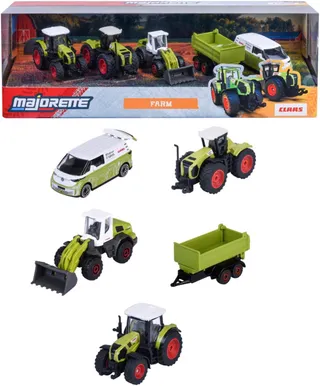 Majorette - Ferme Class 5 Pièces Giftpack - sous Licence - Véhicules à Roues Libres - Reproduction Originale à l'Echelle 1/64ème - Fonctions de Jeu - A Partir de 3 Ans
