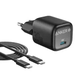 Anker Zolo Chargeur iPhone GaN compact 30 W, port USB C, contrôle de température amélioré, petit format, recharge 3 x plus rapide, pour iPhone 17/16/15/14/13, iPad, Samsung Galaxy S24/S23, Pixel, etc.