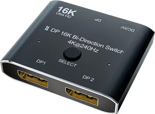 DisplayPort 2.1 16K 8K 10K DP Switch Bidirectionnel 8K@120Hz 4K@240Hz Splitter Converter pour Plusieurs Sources et Affichages