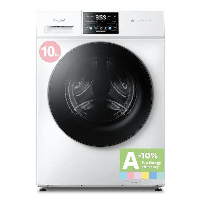 COMFEE' Lave-Linge 10KG Classe A-10% BLDC 1400RPM Blanc CFE12EW100/W-FR