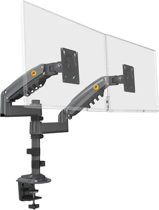 Support bureautique avec Ressort à gaz pour Deux écrans LCD 17″ – 27″ (43 cm – 69 cm de Diagonale) et Jusqu’à 9 kg chacun