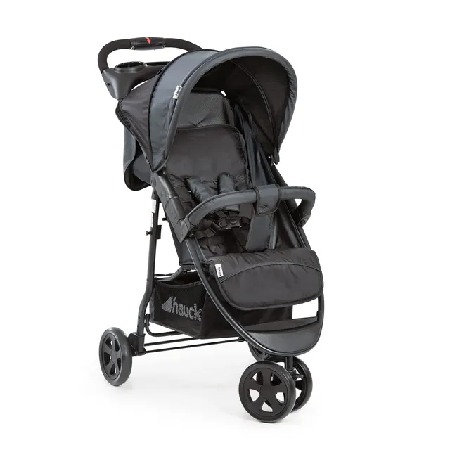 hauck Poussette Compacte 3 Roues Citi Neo II, dès Naissance jusqu'à 22 kg, Pliable à 1 Main, Inclinable, Légère 7,3 kg, Porte-Gobelet, Grand Panier 3 kg, Noir