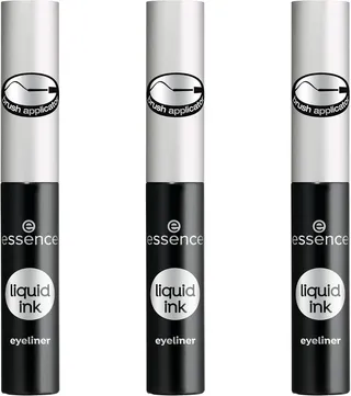 Essence Liquid Ink Eyeliner, 01, noir, définissant, vegan, sans particules microplastiques, sans parfum, sans parabènes, lot de 3 (3 x 3 ml)