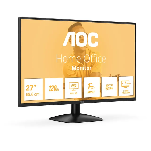 AOC Moniteur 27B31H 27 Pouce 120Hz IPS Dalle, 4ms GtG, (1920x1080 HDMI 1x 1.4) Noir