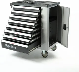 Mephisto Chariot à outils XXL avec 8 tiroirs, jeu de clés à molette