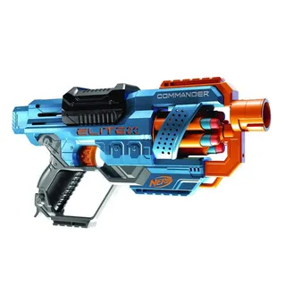 Hasbro Nerf Elite 2.0, Commander RD-6, Blaster à Fléchettes en Mousse avec Barillet Rotatif et 12 Fléchettes, Jouet pour Enfants, Filles et Garçons dès 8 Ans Jeux d'extérieur