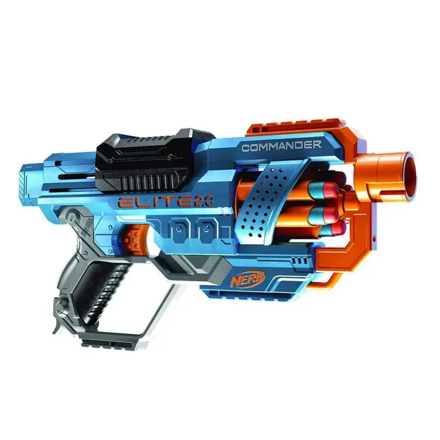 Hasbro Nerf Elite 2.0, Commander RD-6, Blaster à Fléchettes en Mousse avec Barillet Rotatif et 12 Fléchettes, Jouet pour Enfants, Filles et Garçons dès 8 Ans Jeux d'extérieur