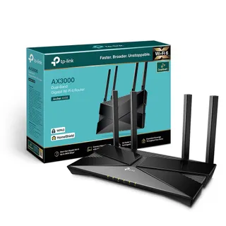 TP-Link Archer AX58 Routeur WiFi 6 AX3000 bi-Bande, 3 Gbit/s, 160 MHz, 4 Ports LAN Gigabit, EasyMesh, WPA3, 4 antennes, HomeShield, OFDMA, Mode Point d'Accès, Compatible Toutes Box Internet