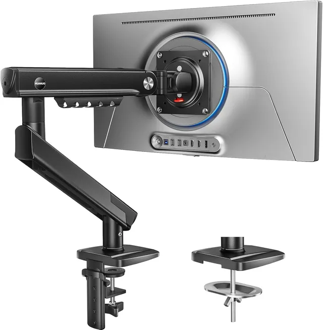 HUANUO Bras Écran PC 13-32'', Support Moniteur Robuste sans Affaissement