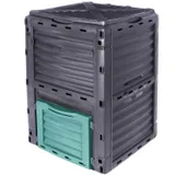 Terre Jardin Composteur Plastique 300 L Jardin, Noir et Vert, 61 x 61 cm