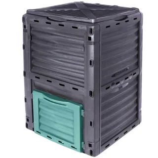 Terre Jardin Composteur Plastique 300 L Jardin, Noir et Vert, 61 x 61 cm