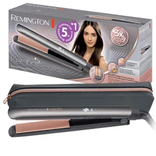 Remington Lisseur Cheveux [Innovation: Capteur Intelligent Breveté] Keratin Protect (Ajuste automatiquement la température, Soin Kératine & Huile d'amande, Céramique, Ecran LCD) Fer à lisser S8598