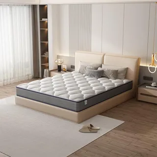 TEENO Matelas 160x200cm Ressorts Ensaches, Matelas à mémoire de Forme