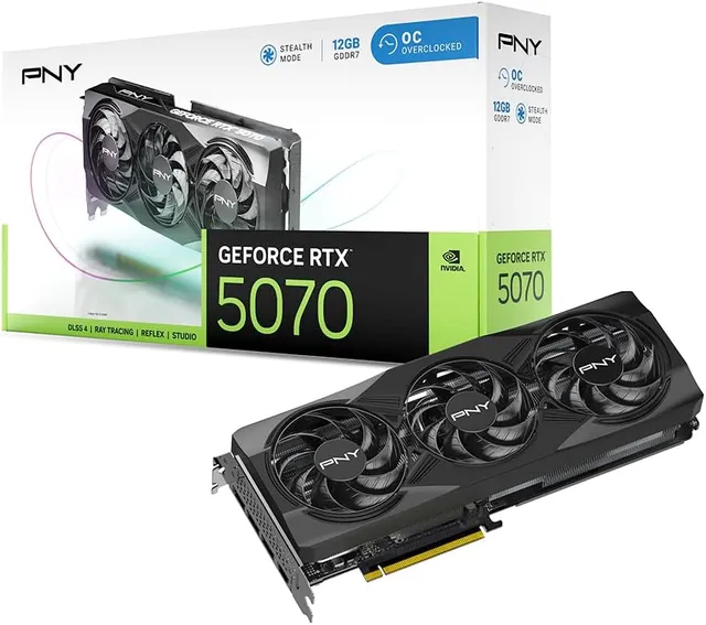PNY GeForce RTX™ 5070 12GB OC Triple Fan DLSS 4 Graphics Card