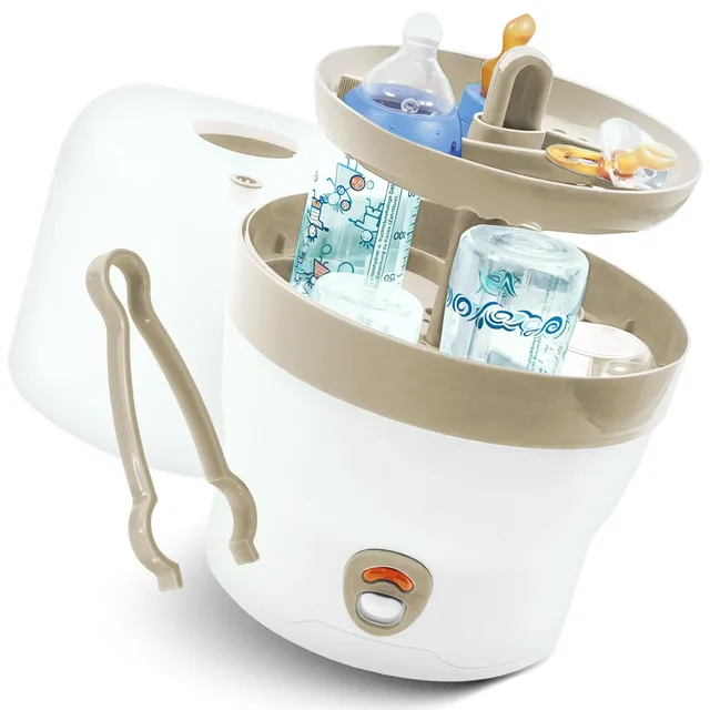 Olympia Stérilisateur de Bibérons à Vapeur Électrique Blanc, Beige