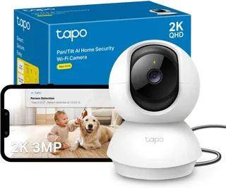 Tapo 2K Camera Interieur WiFi 360° Intelligente Connectée,C210