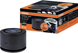 OSRAM AirZing Mini; purificateur d'air de voiture avec prise USB, ioniseur, détruit les virus et les bactéries dans le véhicule jusqu'à 99%, filtre TiO2 de haute technologie + lumière LED UVA LEDAS101