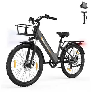 Runetic LE007 Velo Electrique Femme Homme 250W 26" 80 km 36V 13Ah Gris