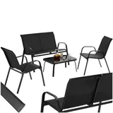 tectake® Salon de Jardin Extérieur 4 Personnes Ensemble Canapé 2 Places 2 Fauteuil Salon et Table de Jardin, Mobilier pour Amenagement Balcon Terrasse Veranda Fauteuil Exterieur terrasse