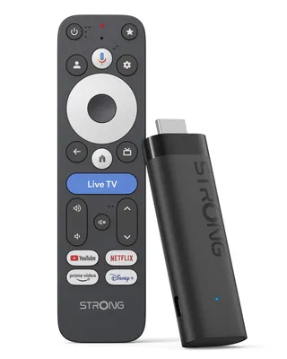STRONG Leap-Nova-X TV Stick (Android 14), 2 Go RAM + 32 Go ROM, 4K UHD, Dolby Vision & Dolby Audio, HDR10+, Wi-FI 6, Commande Vocale et Plus de 5000 Apps