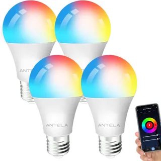 ANTELA Ampoule Connectée Wifi E27 LED Multicouleurs RGB+CCT
