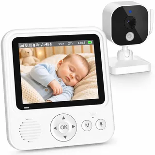 OBVHNUA Babyphone Caméra Bébé avec Écran IPS 2,8 Pouces Babyphone Vidéo sans WiFi ni App Batterie 2000mAh VOX Vision Nocturne Audio Bidirectionnel Surveillance de la Température Zoom 2X/4X