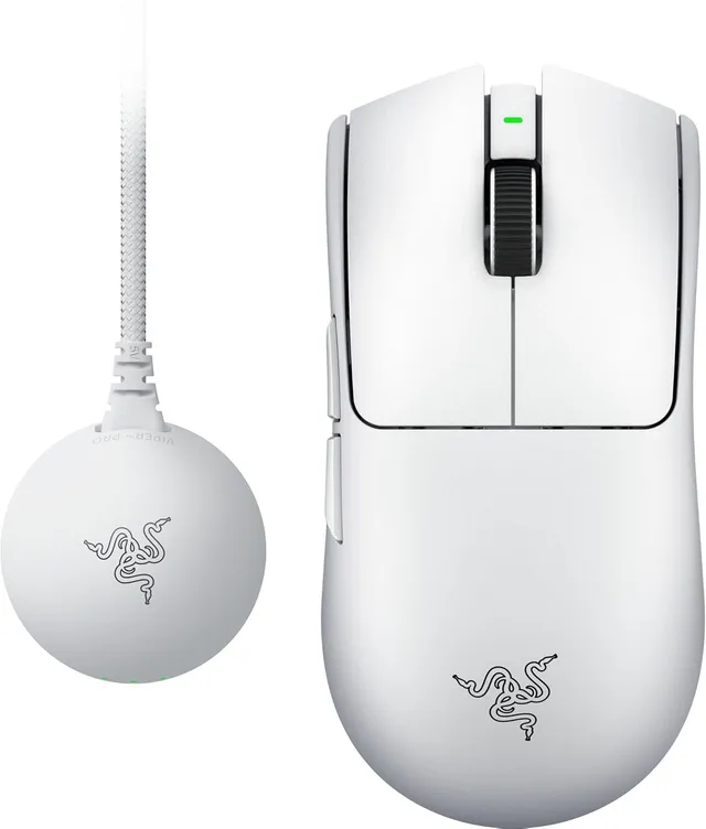 Razer Viper V4 Pro - Symmetrical Wireless Esport Gaming Mouse - Ultra Lightweight 50g - HyperSpeed Gen-2 with 8 KHz Frequency - Focus Pro 50K Sensor - Optical Wheel - PC/Mac | White